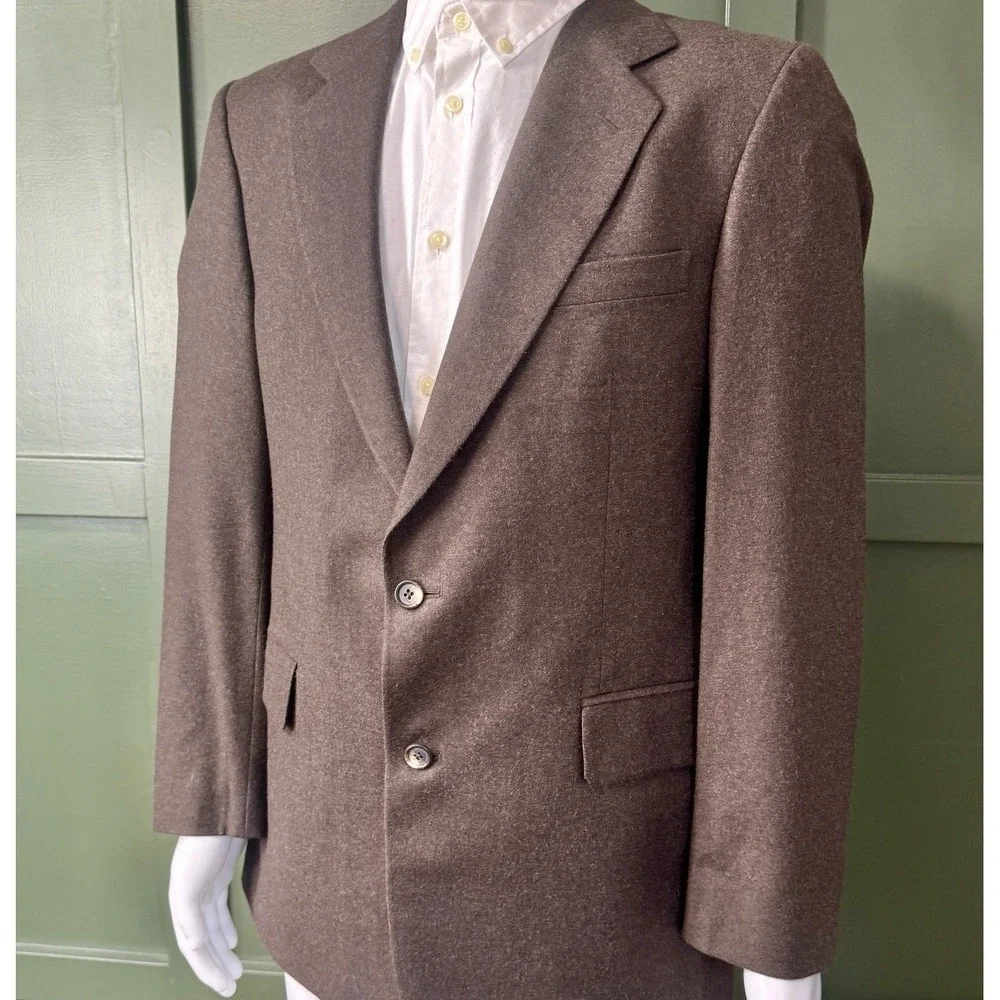 VTG 2-Piece Brown 100% Wool Suit Peaky Blinders Size 41 Blazer / 35x29 Tweed 60s